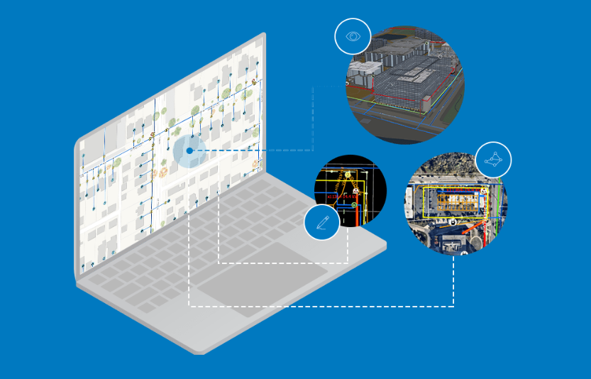 Arte ilustrando a Utility Network (Esri)