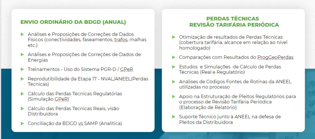 Diferenças entre serviços regulatórios Codex Utilities  